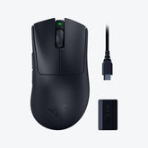 Razer DeathAdder V3 Pro Wireless Gaming Mouse + HyperPolling Wireless Dongle, Razer Focus Pro 30K Optical Sensor, 8K Polling, 6 Programmable Buttons, 90 Hr Battery, 63g, Black | RZ01-04630300-R3WL