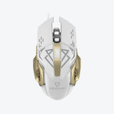 Vertux Gaming Mouse Wired, High Performance 3200 DPI 6 Buttons Rainbow LED Backlit USB Gaming Mouse with Precision Tracking and Anti-Slip Rubber Scroller Button - White | VE.DRAGO.WT