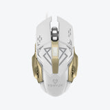 Vertux Gaming Mouse Wired, High Performance 3200 DPI 6 Buttons Rainbow LED Backlit USB Gaming Mouse with Precision Tracking and Anti-Slip Rubber Scroller Button - White | VE.DRAGO.WT