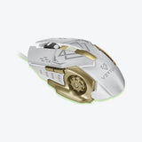 Vertux Gaming Mouse Wired, High Performance 3200 DPI 6 Buttons Rainbow LED Backlit USB Gaming Mouse with Precision Tracking and Anti-Slip Rubber Scroller Button - White | VE.DRAGO.WT